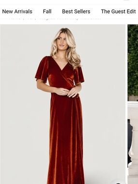 Baltic Born Rust Velvet Wrap Maxi Dress